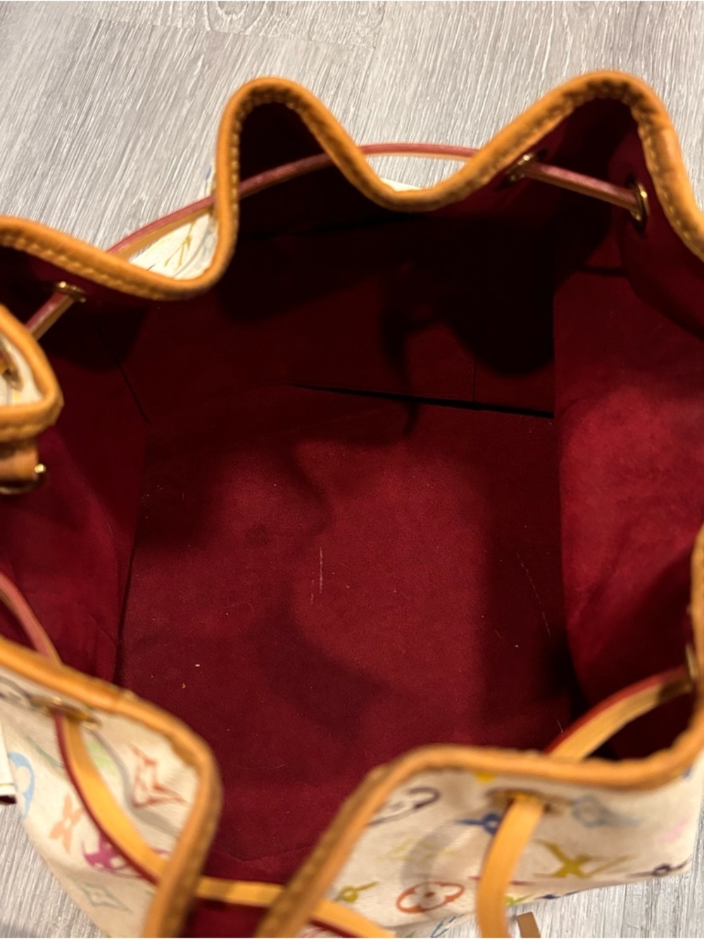 Louis Vuitton x Takashi Murakami White Multicolore Canvas Petit Noé - Picture 11 of 16